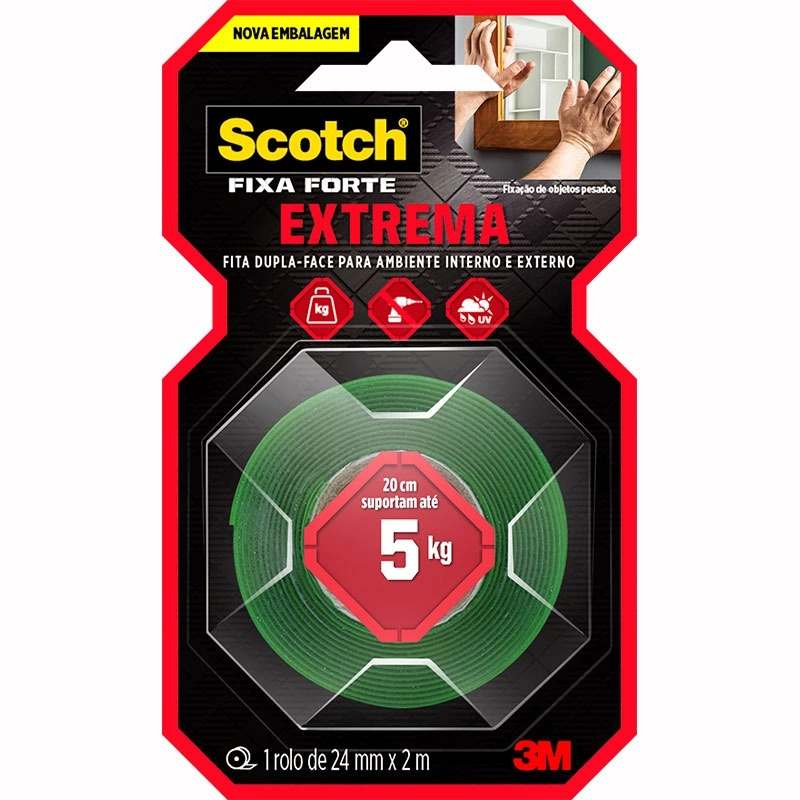 FITA DUPLA FACE ESPUMA 3M 24MM